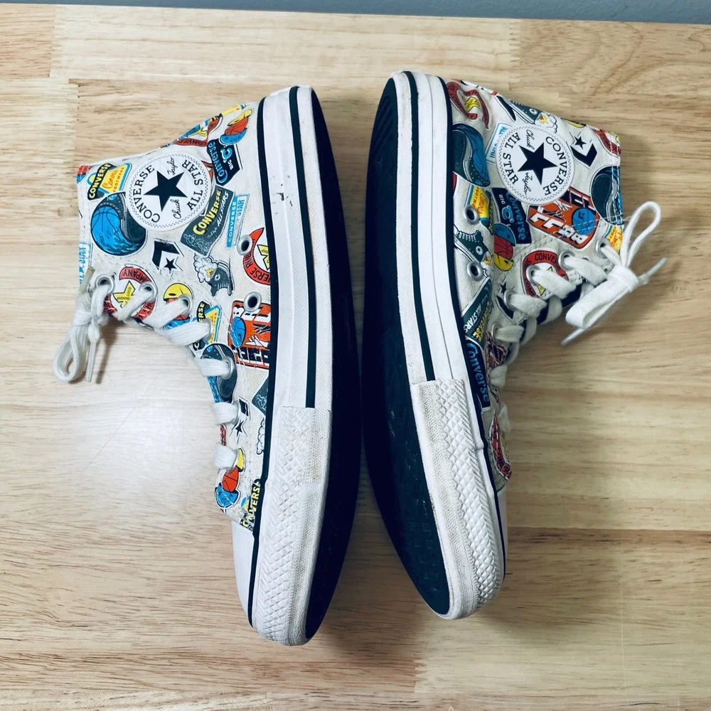Converse Chuck Taylor All Star High Top Sticker Collage Print Junior 3